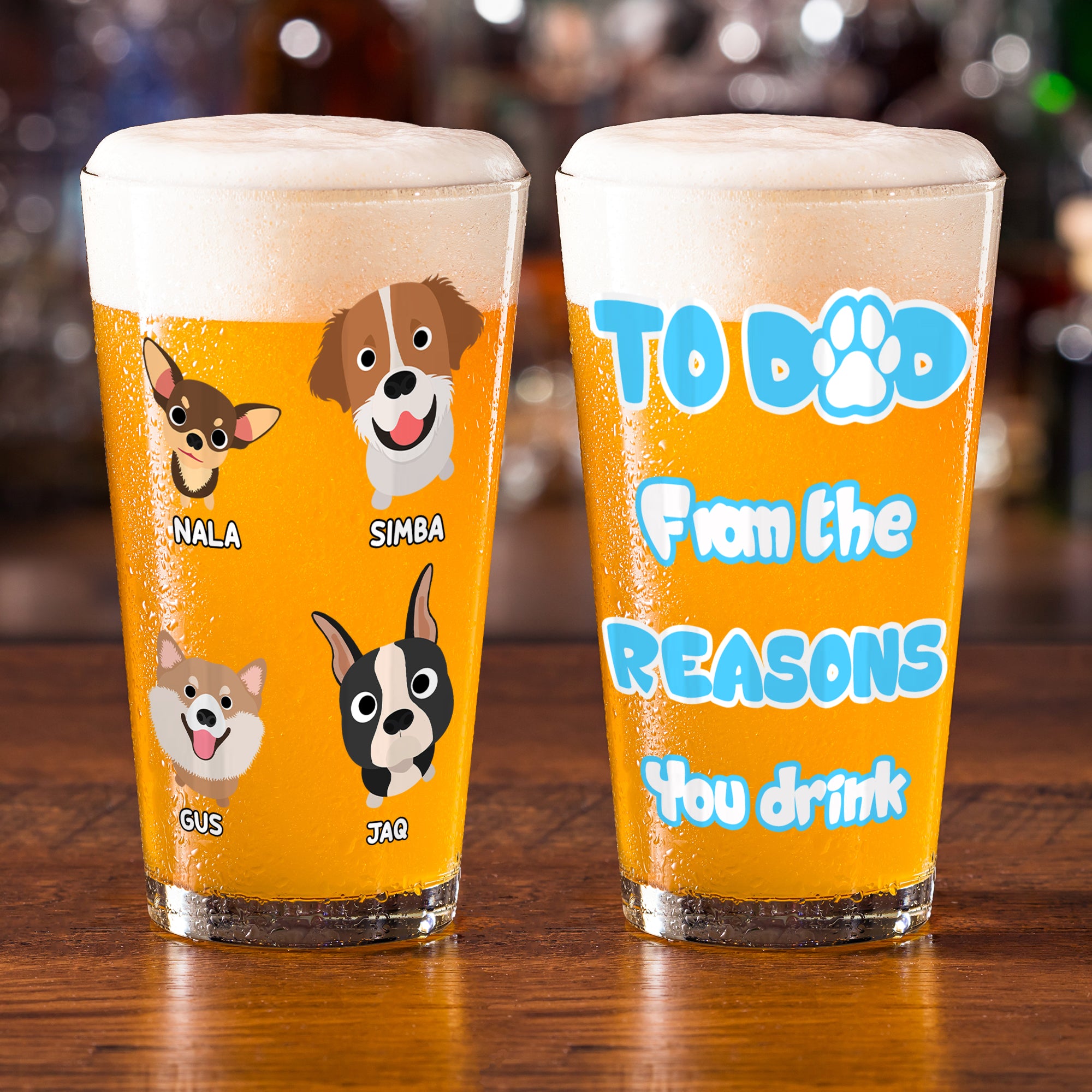 Personalized Gifts For Dog Dad Beer Glass 04qhmh140524 Father's Day Gift - Drinkware - GoDuckee