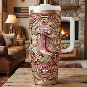 Vintage Western Cowgirl 40oz Tumbler - Personalized Gifts For Cowgirl 01NADT110226 - Tumbler Cup - GoDuckee