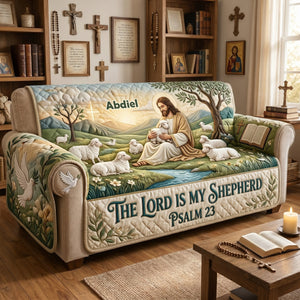 The Lord Is My Shepherd Quilted Sofa Cover - Personalized Gifts For Christians 01tylu230626