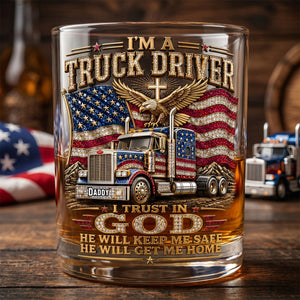Dad Round Glass - Personalized Father's Day Gifts For Christian Truck Driver 02padh250526