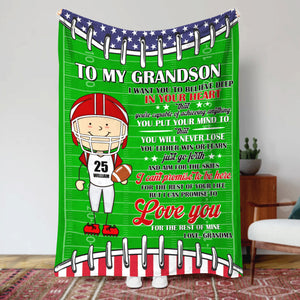 Personalized American Football Blanket Gift For Child/Gift For Football Lover - Blanket - GoDuckee