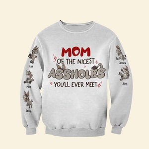 Family Of The Nicest Assholes, Family Gift, Personalized Shirt, Funny Donkey Family Shirt - AOP Products - GoDuckee