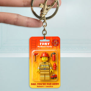 Firefighter Dad Keychain Personalized Gifts For Dad 01NADT250425 - Keychains - GoDuckee