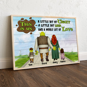Little Bit Crazy And A Whole Lot Of Love Personalized Family Canvas Print 04QHTN120723HH - Poster & Canvas - GoDuckee