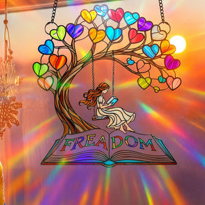 Reading Girl Suncatcher Ornament Personalized Gifts for Book Lovers 04QHDT160725 - Ornament - GoDuckee