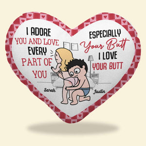 I Adore You And Love Every Part Of You, Couple Gift, Personalized Heart Pillow, Naughty Couple Pillow - Pillow - GoDuckee