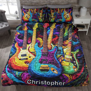 Personalized Gifts For Guitar Lovers Quilt Bedding Set Special Line Radiant Tones 11QNQN301224 - Blanket - GoDuckee