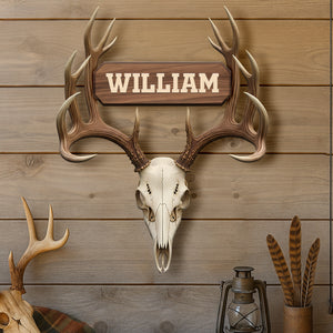 Deer Head Sculpture Wood Sign - Personalized Gifts For Hunting Lovers 05NALU100625 - Wood Sign - GoDuckee