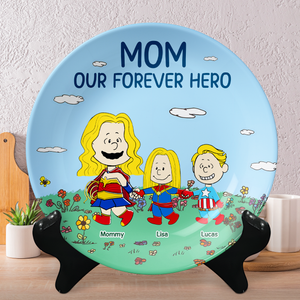 Personalized Gifts For Mom Ceramic Round Plate 02napu220325pa - Ceramic Round Plate - GoDuckee