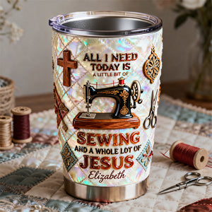 Sewing With Faith 20oz Tumbler - Personalized Gifts For Sewing Lovers 01pata291225 - Tumbler Cup - GoDuckee