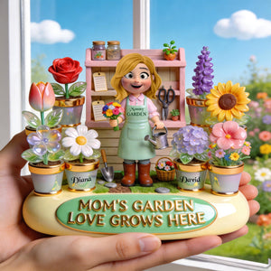 Mom’s Garden Love Acrylic Plaque - Personalized Gifts For Mom 02pgqn160326 - Shaped Plaques - GoDuckee