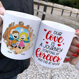 Personalized Gifts For Couple Coffee Mug 01kaqn040125hh Couple Hand In Hand - Coffee Mug - GoDuckee
