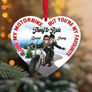 I Love My Motorbike, But You're My Favourite - Personalized Biker Ornament, Gift For Couple - Ornament - GoDuckee