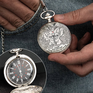 Blue Monster Fans Pocket Watch - Personalized Gifts For Couple 01tgqn210625 - Pocket Watch - GoDuckee