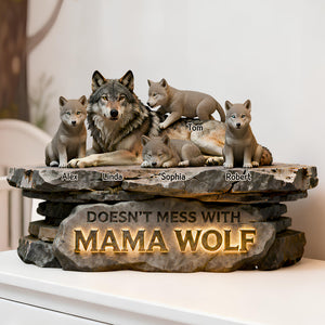 Mama Wolf Protection - Personalized Gifts For Wolf Lovers Acrylic Plaque 03HYDT270126 - Shaped Plaques - GoDuckee