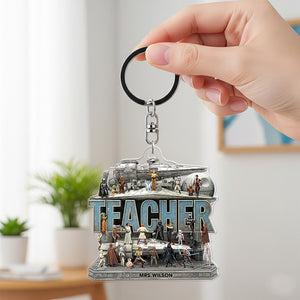 Best Teacher In The Galaxy Keychain - Personalized Gifts For Teacher 06qhqn280625 - Keychains - GoDuckee