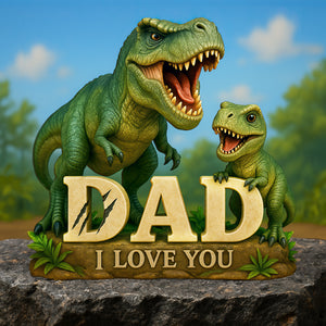 Dinosaur Dad Acrylic Plaque - Personalized Gifts For Father 02HULU100525 - Shaped Plaques - GoDuckee