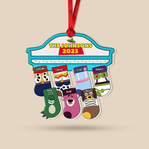 Gift For Family, Personalized Acrylic Ornament, Cartoon Socks Ornament, Christmas Gift 04QHHN261023 - Ornament - GoDuckee