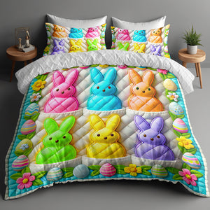 Gifts For Easter Rabbit Quilt Bed Set 02KAQN050225 - Blanket - GoDuckee