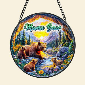 Personalized Gifts For Mom Stained Glass 05hutn280325 Mama Bear - Ornament - GoDuckee