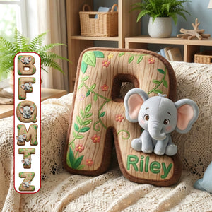 Elephant Alphabet Letters Pillow – Personalized Gifts For Elephant Lovers 02humg101225 - Pillow - GoDuckee