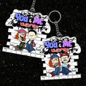 Personalized Gift For Couples Keychain Y2K Cartoon Couple 05KALU271224HG - Keychains - GoDuckee