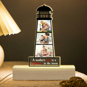 Custom Photo Gifts For Mom LED Light A Mother's Love Is A Lighthouse In The Storm Motherr's Day Gifts - Led Lights - GoDuckee