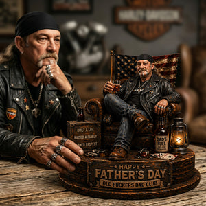 Old Biker Dad Acrylic Plaque Custom Photo Gifts For Dad 02TOTA240426 - Shaped Plaques - GoDuckee