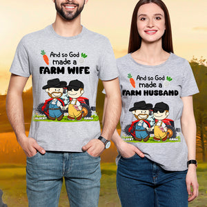 Personalized Gifts For Farmer Couples Shirt Couple With Tractor 05XQLU110125HG - Shirts - GoDuckee