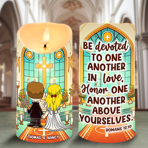 Personalized Gifts For Couple Led Candle Wedding In Church 01xqpu110125hg - Led Candle - GoDuckee