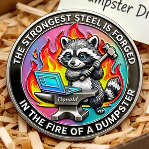 Funny Raccoon At Work Metal Coin - Personalized Gifts For Office Workers 03NADT030326 - Coin - GoDuckee