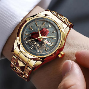 Proud Grandpa Men's Watch Personalized Gifts for Dad 03TGDT290725 - Men's Watch - GoDuckee