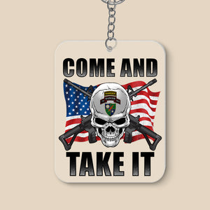 Veteran American Skull Personalized Keychain, Come And Take It 01qhqn140623 - Keychains - GoDuckee
