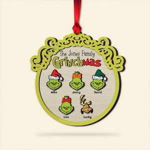 Gift For Family, Personalized 2 Layer Wood Sigh, Personalized Green Family Wood Sign, Christmas Gift 01NAHN130923 - Ornament - GoDuckee