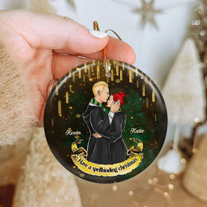Have A Spellbinding Christmas 05HUDT301023TM Personalized Ornament, Kissing Couple Gifts - Ornament - GoDuckee