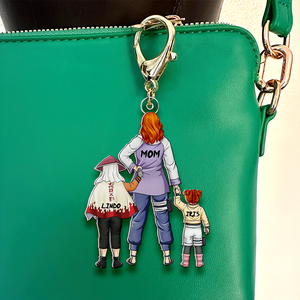 Personalized Gifts For Mom Keychain Ninja Mom And Kids 05QHHU220225PA - Keychains - GoDuckee