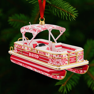 Toile de Jouy Christmas Ornament - Personalized Gifts For Pontoon Lovers 01pgqn071025 - Ornament - GoDuckee