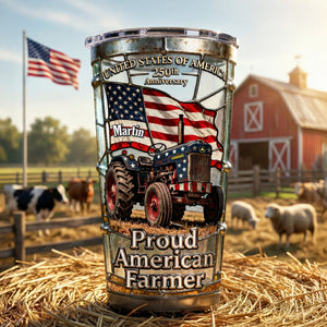 Proud American Farmer Tumbler - Personalized Gifts For Farmers 02qhmg300126 - Tumbler Cup - GoDuckee
