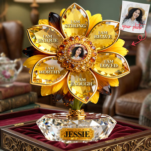 Affirmation Sunflower Acrylic Plaque - Custom Photo Gifts For Mom 04KITA250326 - Shaped Plaques - GoDuckee