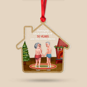 Annoying Each Other, Couple Gift, Personalized Acrylic Ornament, Funny Old Couple Ornament, Christmas Gift - Ornament - GoDuckee