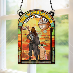 Personalized Gifts For Mom Suncatcher, Outer Space Planet Stained Glass Artwork 05qhpu130225hg - Ornament - GoDuckee