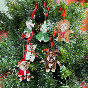 Personalized Gifts For Dog Moms Dog Dads 03HUMH290824 Funny Christmas Custom Photo Dog - Ornament - GoDuckee