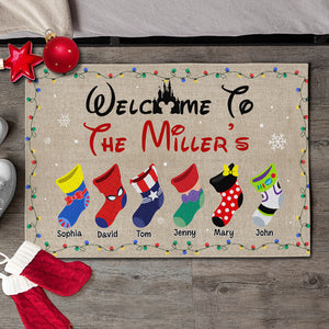 Socks Family Welcome To Our House 02natn271023 Personalized Door Mat - Doormat - GoDuckee