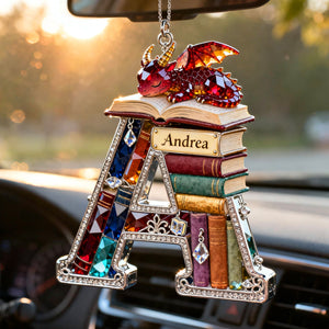 Fantasy Book Dragon Car Hanging Ornament, Personalized Gifts For Book Lovers 01qhtn130126 - Ornament - GoDuckee