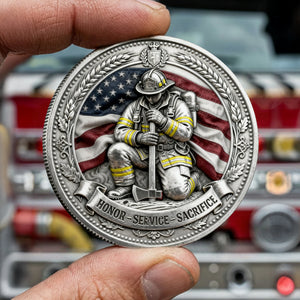 Firefighter Pride Printed Metal Coin - Personalized Gifts For Firefighter 03TOQN230226 - Coin - GoDuckee