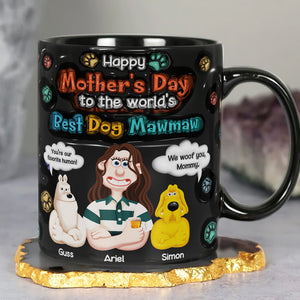 Personalized Gifts For Mom Black Coffee Mug - Dog Mom & Her Furry Babies 03KALU060225PA - Coffee Mug - GoDuckee
