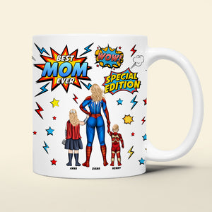 Personalized Gifts For Mom Coffee Mug Super Mom And Kids Mother's Day - Coffee Mug - GoDuckee
