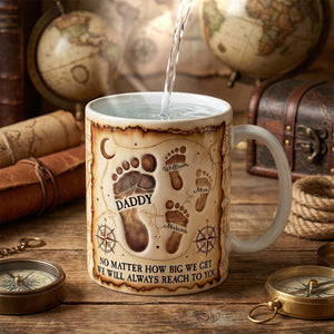 Dad Footprint Coffee Mug - Personalized Gifts For Dad 03TODH210526 - Coffee Mug - GoDuckee