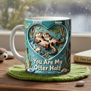 Sweet Otter Couple Coffee Mug - Personalized Gift For Couples 03NATA200126 - Coffee Mug - GoDuckee
