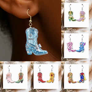 Fairytale Cowboy Boot Earrings - Personalized Gifts For Her 01namg300725 - Earrings - GoDuckee
